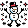Cheerful Snowman Comic Winter