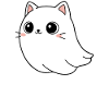Boo but Cute Cat Ghost Illustration