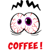I need coffee! Funny comic motif