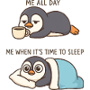 Funny Cartoon Penguin Coffee Lover
