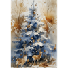 Blue Christmas Tree and Deer