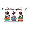 3 Einhörner Weihnachtskugeln Freunde