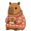 Capybara in a heart sweater with photo – Cozy Motif