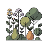 Abstract Fruit Garden