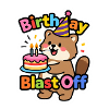 Cute birthday bear with cake