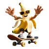Cool skateboard banana