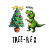 Dino meets Christmas tree