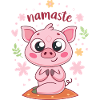 Süßes Ferkel Namaste Floral Kawaii
