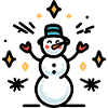 Snowman with glitter sparks
