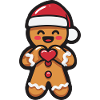 Kawaii Gingerbread Man Heart Christmas