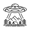 UFO am Campingplatz – Cooles Alien-Logo