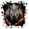 Nashorn Tier Farbklecks