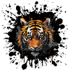 Tiger Tier Farbklecks