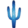 Blue Geometric Cactus