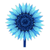 Geometric Blue Sunflower