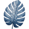 Geometric Monstera Blue