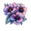 Purpurblaue Blumenbouquet