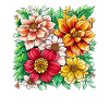 Blütenvielfalt bunte Floralmotive