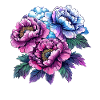 Neon-Pfingstrosen: Blumenstrauß