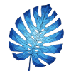 Geometric Monstera Blue Leaf