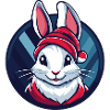 Christmas bunny in the winter circle