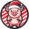 Santa piggy in candy cane look