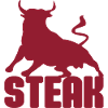 Bull Steak Silhouette in Red