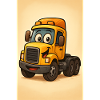 Happy truck in retro style