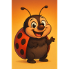 Laughing ladybug at sunset