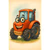 Happy tractor with face