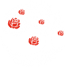 Stylized White Tree and Red Roses