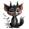 Waldgoblin-Katze mit Hörnern