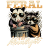 Funny Opossum and Raccoon