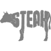 Steak-Kuh Silhouette Typo
