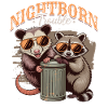 Funny Opossum and Raccoon