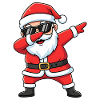 Funny Dabbing Santa Xmas Cartoon