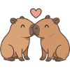 Capybaras embrassants – Motif de la Saint-Valentin