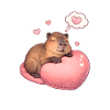 Sleeping Capybara – Cozy Heart Motif