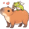 Capybara & Cupid Frog – Sweet Valentine's Motif