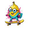 Banana skater with glasses