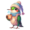 Winter Cuddle Bird with Mug