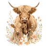Kühe Kalb im Blumensaum