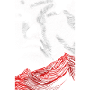 Gesicht Linien mit roter Bergsilhouette