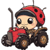 Ladybug Tractor Farmer