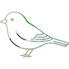 Minimalist Green Linear Bird