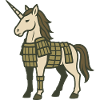 Samurai-Rüstung Einhorn-Krieger-Fantasy-Design