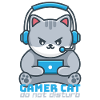 Chat Gamer Casque Bleu