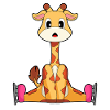 Giraffe Eislaufen Schlittschuhe Wintersport