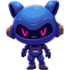 Neonblauer Roboterhelm