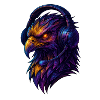Neon eagle with headset